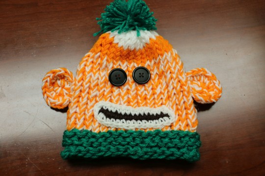 Pumpkin Sock Monkey hat